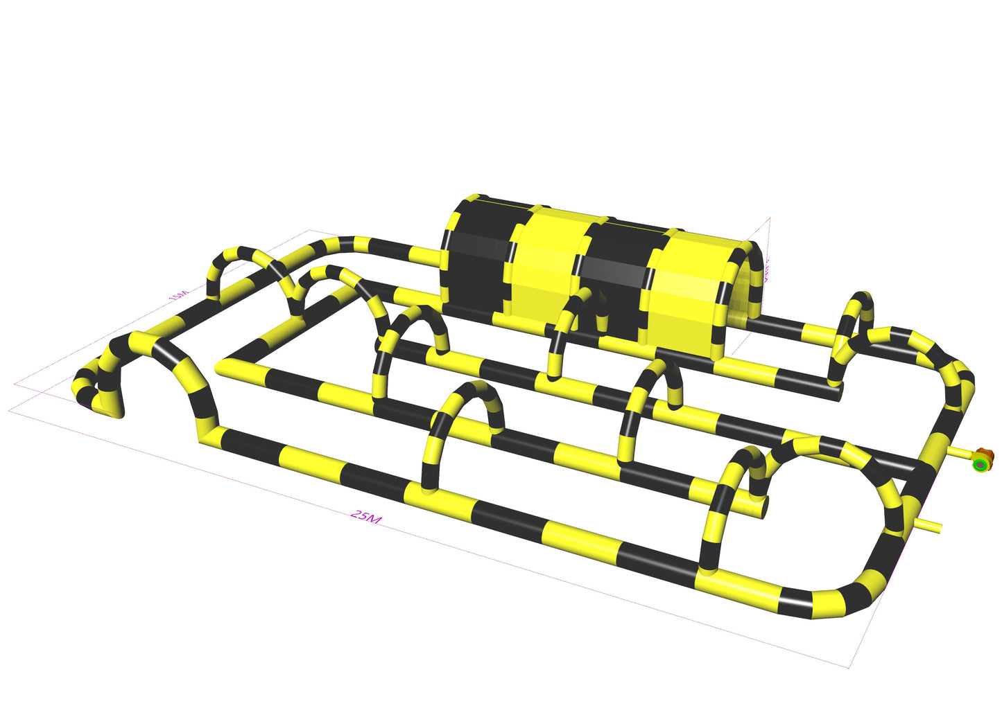 Inflatable Slide “Crazy Cart” — 25 × 15 m (≈ 82 × 49 ft)