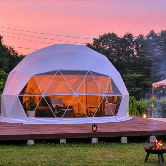 OPEN LUXURY GLAMPING GEODESIC DOME TENT TRANSPARENT ROUND DOME TENT