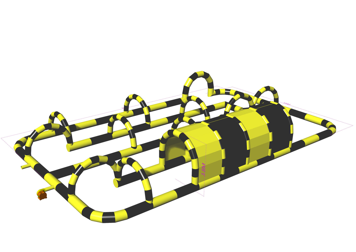 Inflatable Slide “Crazy Cart” — 25 × 15 m (≈ 82 × 49 ft)